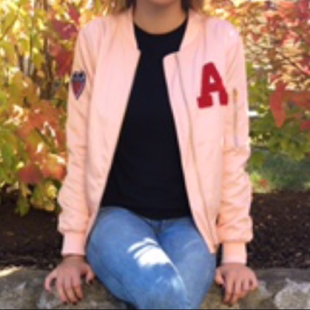 Blush pink bomber jacket worn once! Size S